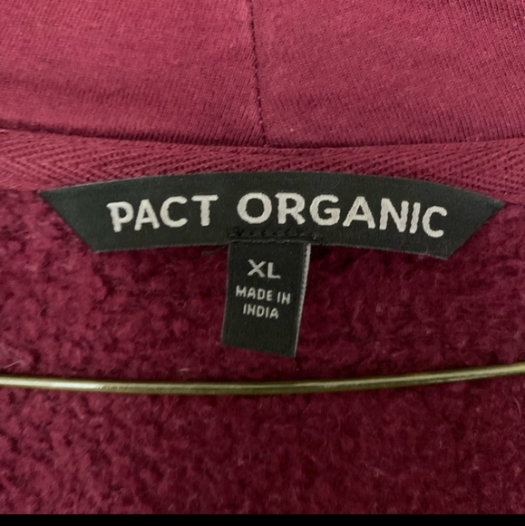XL Pact Maroon Organic Cotton Zip Up Hoodie - Picture 3 of 4